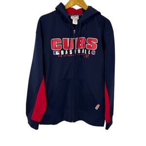 Chicago Cubs MLB Authentic Collection Full Zip Hoodie Sweatshirt- Men Size Large